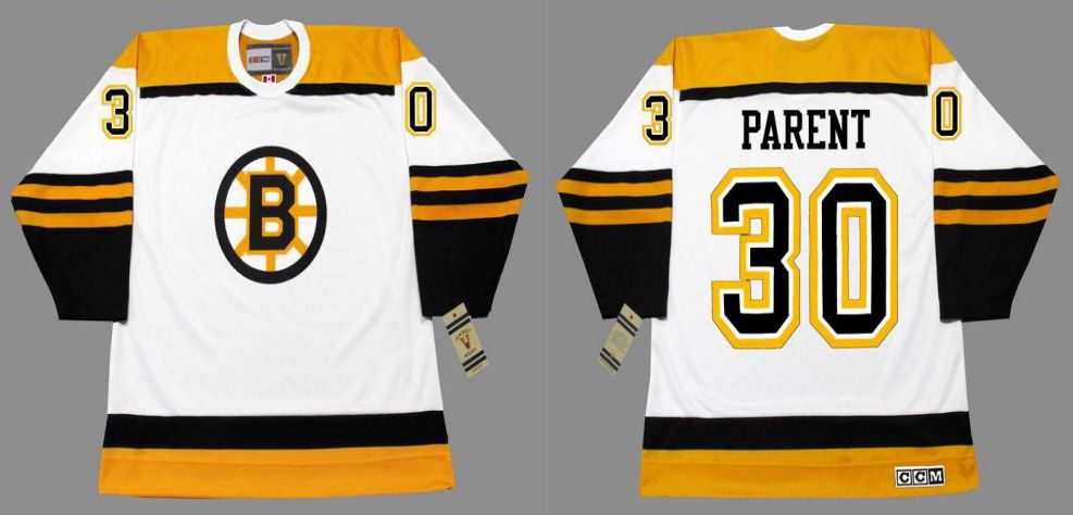 2019 Men Boston Bruins #30 Parent White CCM NHL jerseys